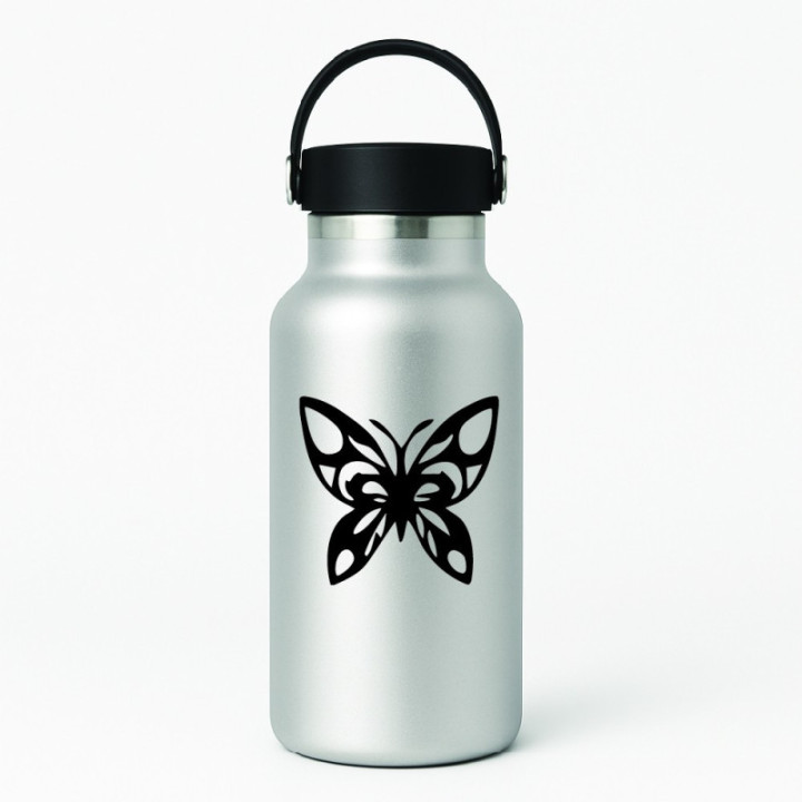 Tribal Butterfly Stickers – Vinyl Decals Car Laptop Wall (2-Pack)