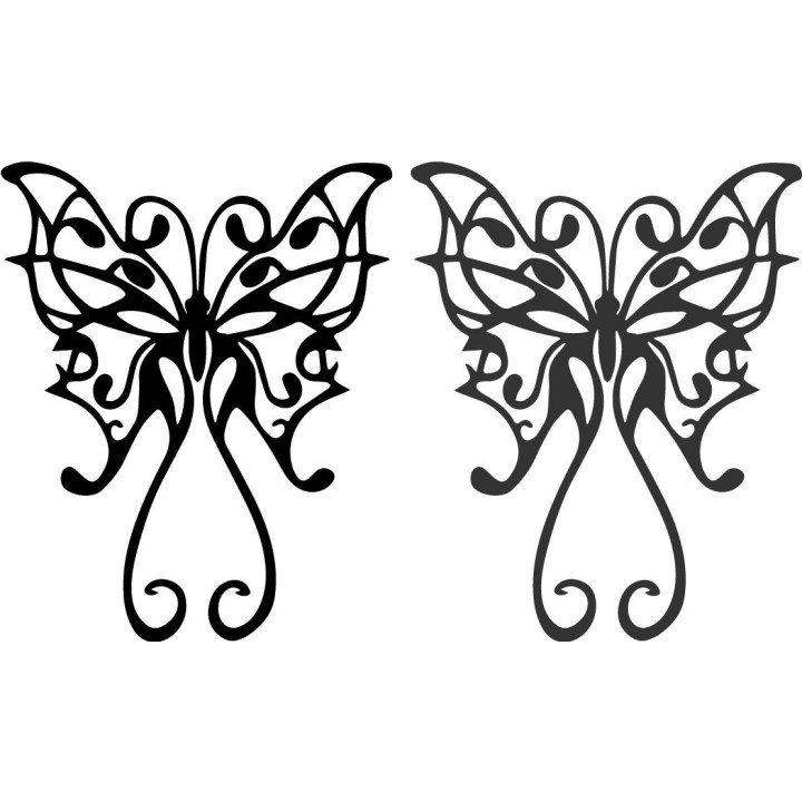 Tribal Butterfly Stickers – Boho Tattoo Vinyl Decals (2-Pack)