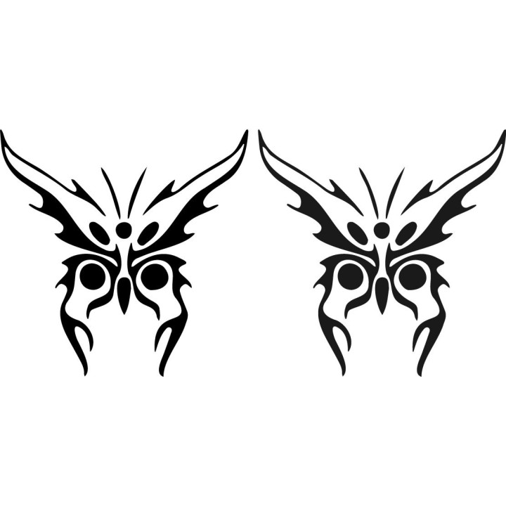 Tribal Butterfly Stickers – Gothic Tattoo Decals (2-Pack)