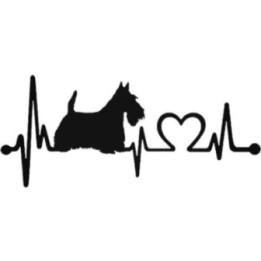 Buy Scotish Terrier Dog Heartbeart Decal Sticker Online