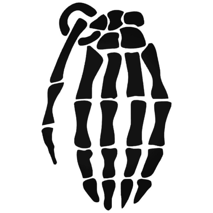 Buy Skeleton Army Hand Grenade Jdm Decal Sticker Online