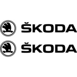 Skoda Logo Style 3 Stickers – Octavia Fabia Superb Kodiaq Decals (2-Pack)