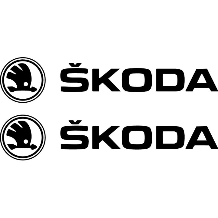 Skoda Logo Style 3 Stickers – Octavia Fabia Superb Kodiaq Decals (2-Pack)