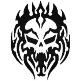 Tribal Skull Stickers – Gothic Demon Flame Decals (2-Pack)