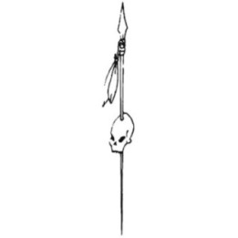 Skull Spear Stickers – Tribal Feather Lance Decals (2-Pack)