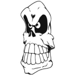 Angry Skull Stickers – Gothic Skull Vinyl Decals (2-Pack)