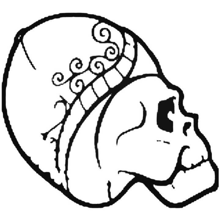 Skull Stickers – Tribal Ornamental Side Profile Decals (2-Pack)