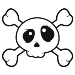 Kawaii Skull & Crossbones Stickers – Cute Pirate Decals (2-Pack)