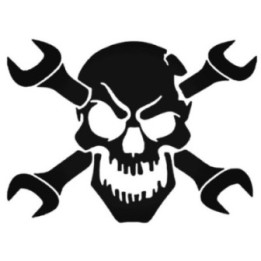 Skull and Wrench Stickers – Mechanic Gearhead Decals (2-Pack)