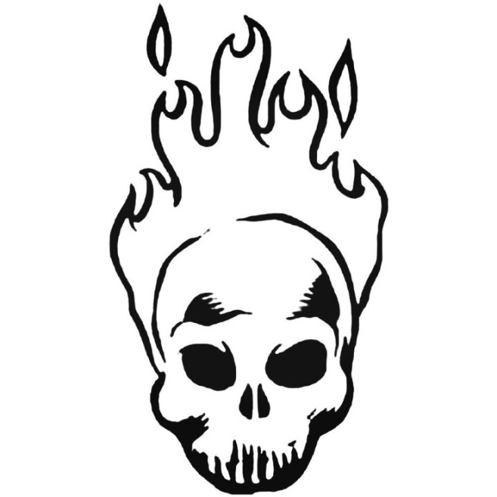 Flaming Skull Stickers – Fire Skull Decals (2-Pack)
