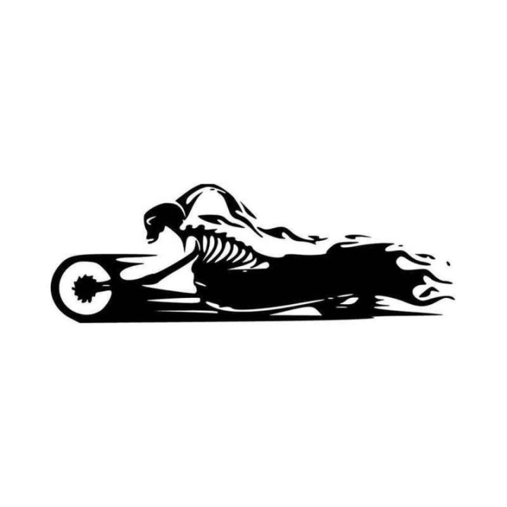Buy Skull Motorcycle Skeleton Biker Vinyl Decal Sticker Online