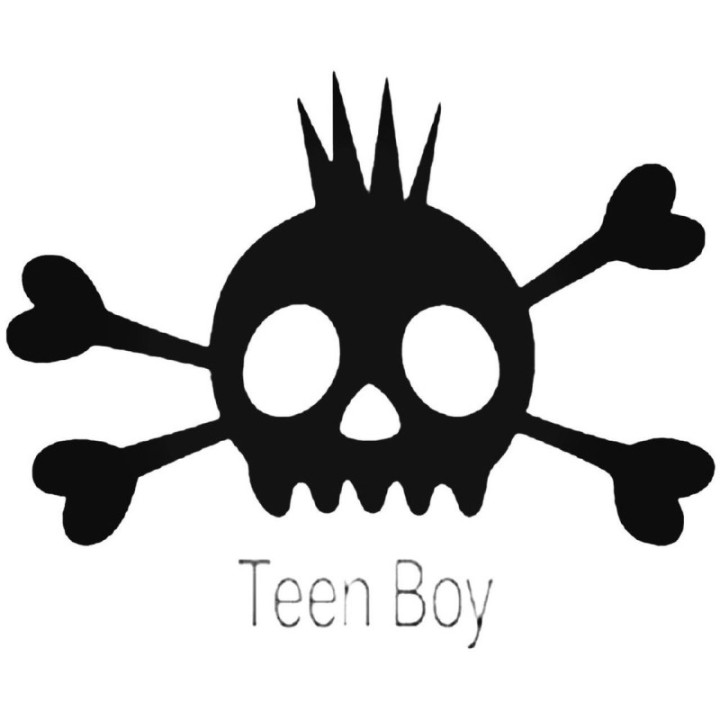 Punk Skull Teen Boy Stickers – Crossbones Decals (2-Pack)