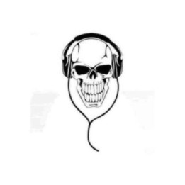 Skull With Headphones Stickers – DJ Music Decals (2-Pack)