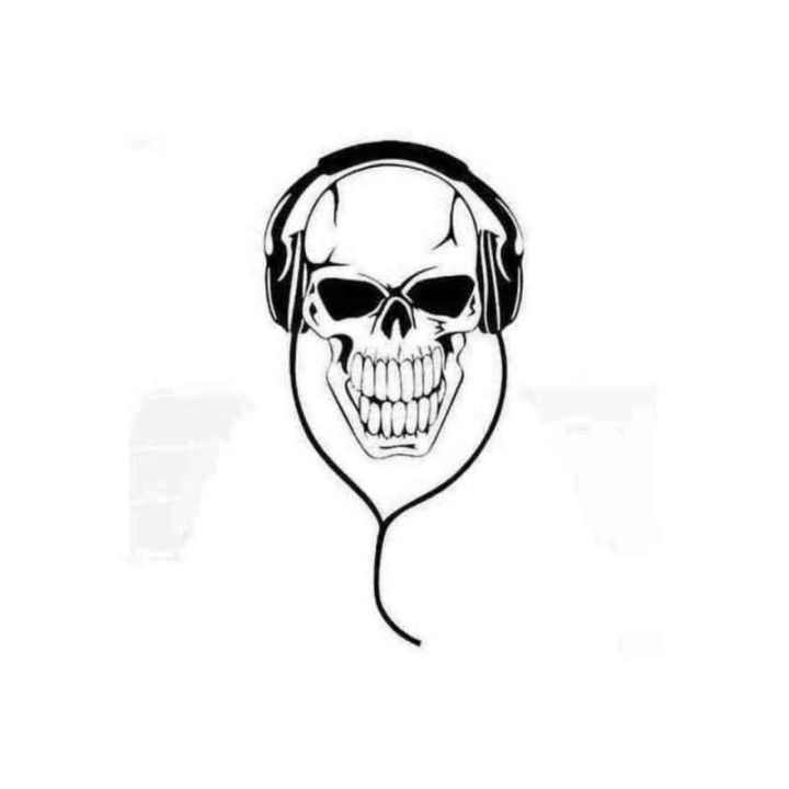Skull With Headphones Stickers – DJ Music Decals (2-Pack)