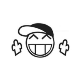 Smiley Face Cap Stickers – JDM Hat Emoji Decals (2-Pack)