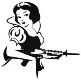 Snow White with Gun Stickers – Badass Princess Decals (2-Pack)