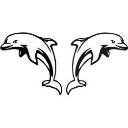 Dolphin Stickers – Jumping Bottlenose Ocean Decals (2-Pack)