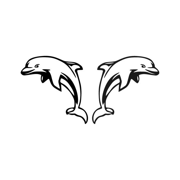 Dolphin Stickers – Jumping Bottlenose Ocean Decals (2-Pack)