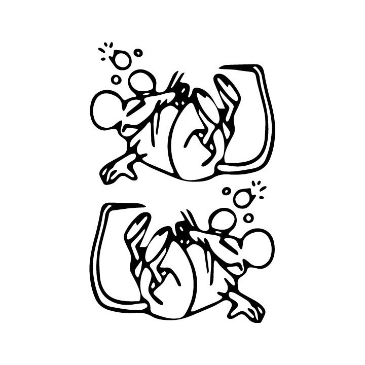 Drunk Mouse Stickers – Funny Animal Decals (2-Pack)