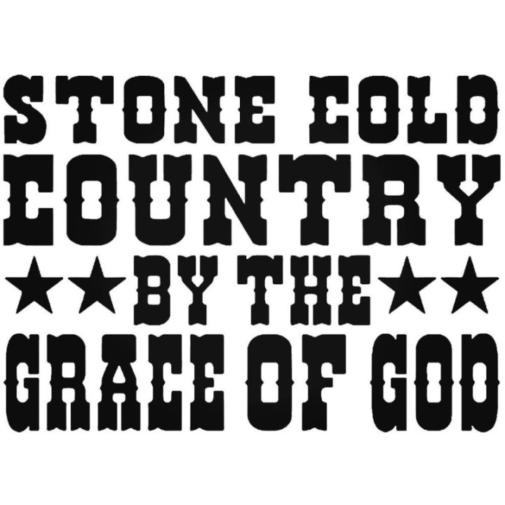 Stone Cold Country By The Grace Of God Stickers (2-Pack)