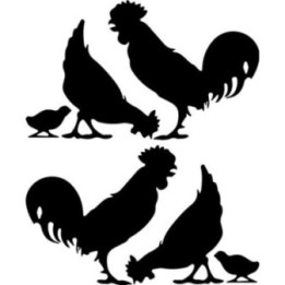 Chicken Stickers – Rooster Hen Silhouette Decals (2-Pack)