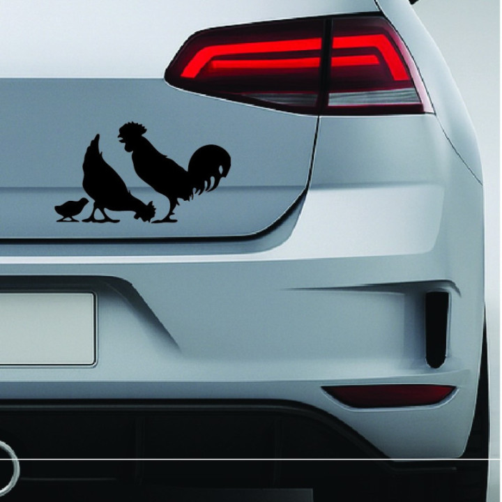 Chicken Stickers – Rooster Hen Silhouette Decals (2-Pack)