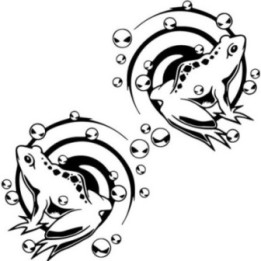 Tribal Frog Bubble Stickers – Wildlife Decals (2-Pack)