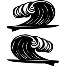 Surfboard Wave Stickers – Beach Lifestyle Ocean Surf Decals (2-Pack)