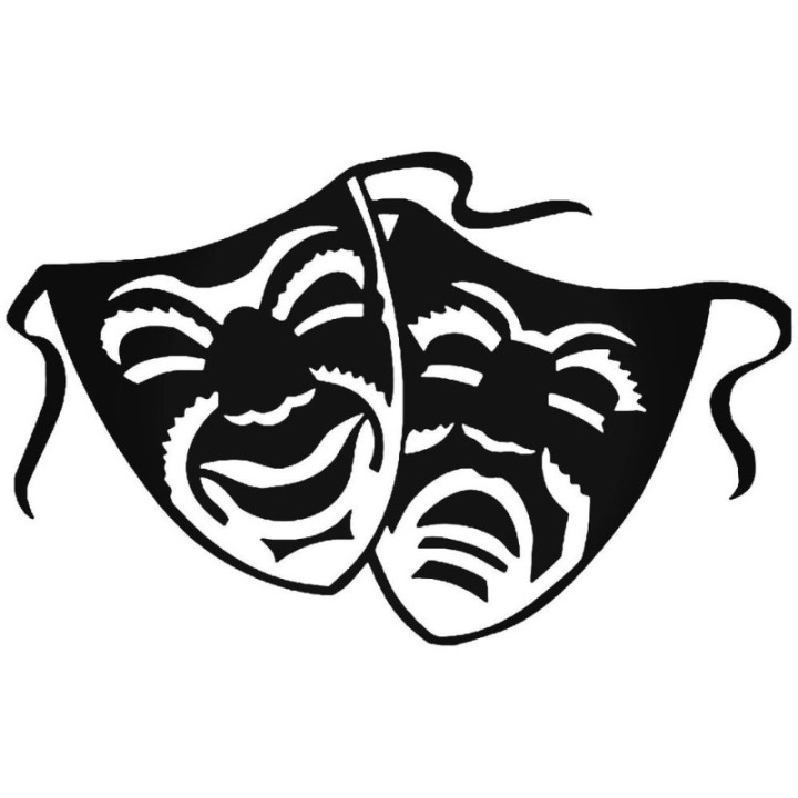 Theatre Masks Stickers – Comedy Tragedy Drama (2-Pack)