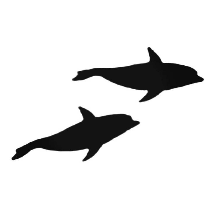 Dolphin Silhouette Stickers – Sea Life Decals (2-Pack)