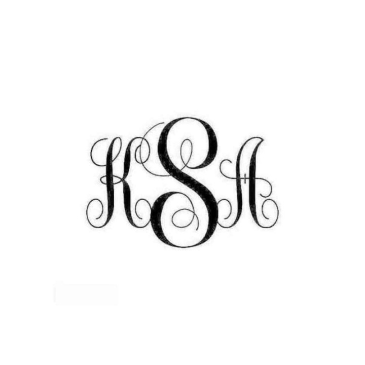 Vine Monogram Stickers – Interlocking Script Decals (2-Pack)
