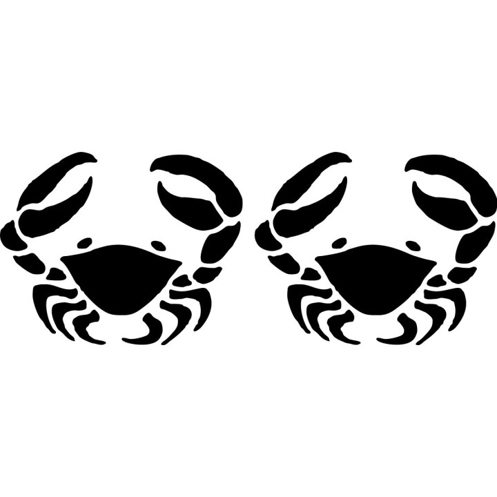 Crab Stickers – Sea Life Ocean Decals (2-Pack)