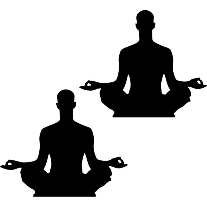 Yoga Meditation Silhouette Stickers – Lotus Pose (2-Pack)