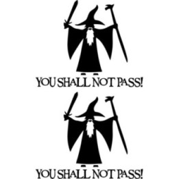 You Shall Not Pass Gandalf Lord of the Rings Stickers (2-Pack)