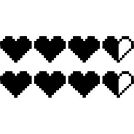 Zelda Life Hearts Stickers – Pixel Health Bar Decals (2-Pack)