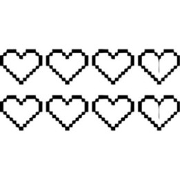 Zelda Life Hearts Stickers – Pixel Health Bar Decals (2-Pack)