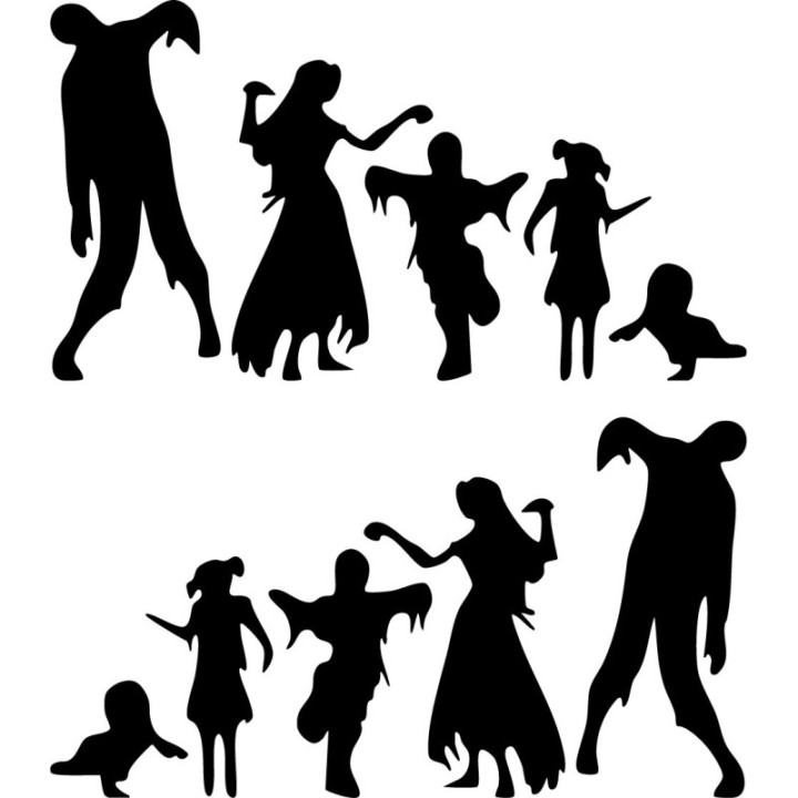 Zombie Family Stickers – Horror Stick Figure Decals (2-Pack)