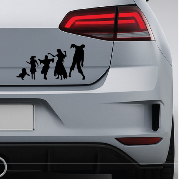 Zombie Family Stickers – Horror Stick Figure Decals (2-Pack)