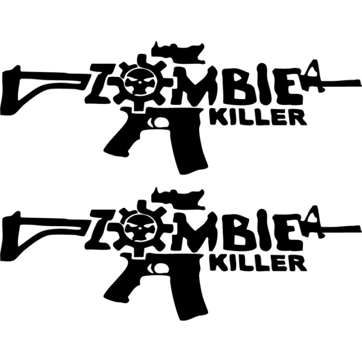 Zombie Killer Stickers – AR-15 Skull Decals (2-Pack)