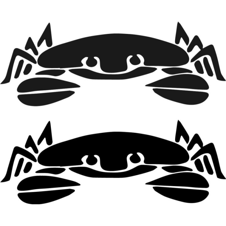 Crab Stickers – Sea Life Coastal Beach Decals (2-Pack)