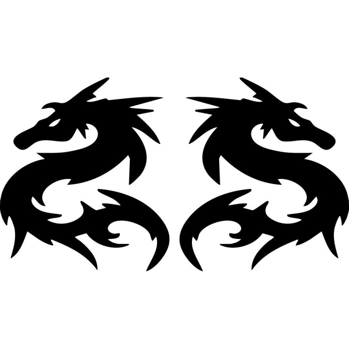 Dragon Stickers – Tribal Mythical Creature Decals (2-Pack)
