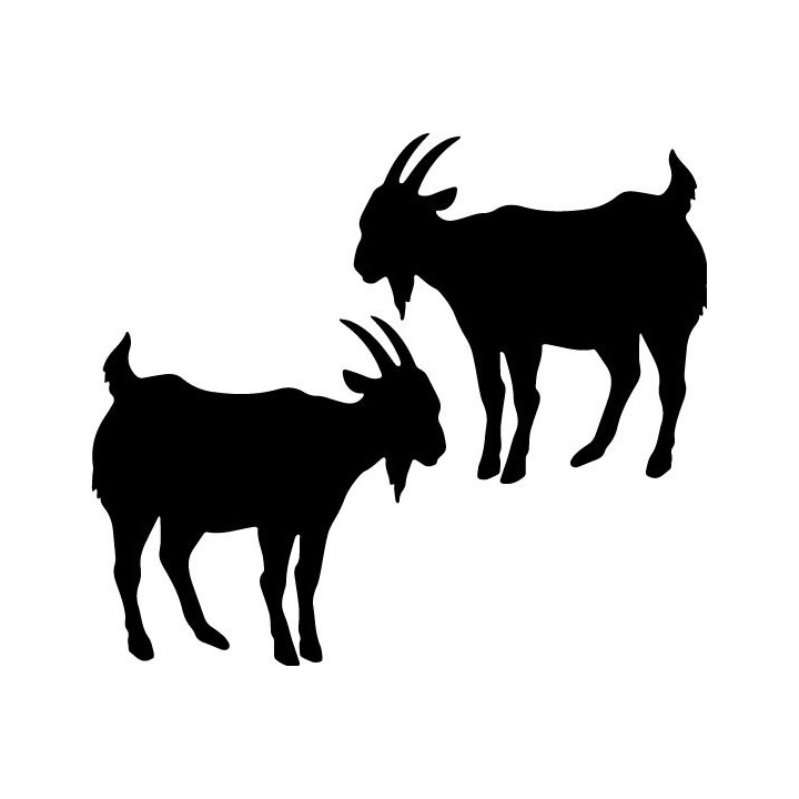 Goat Stickers – Farm Goat Silhouette Decals (2-Pack)