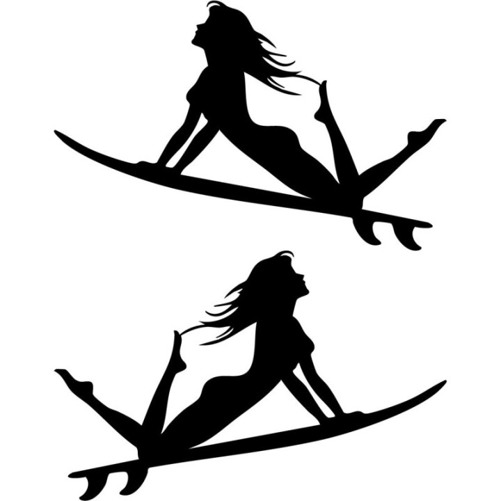 Buy Babe Surfing Sticker Vinyl Decal Online