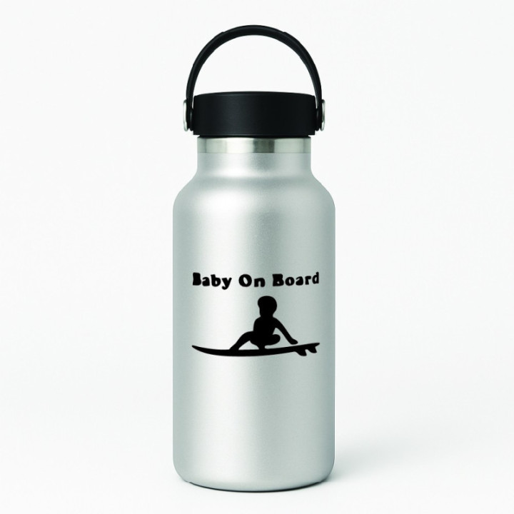 Baby On Board Surf Stickers – Surfboard Sign Van & Car Decals (2-Pack)