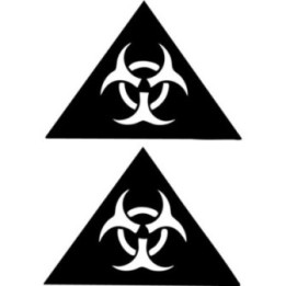 Biohazard Symbol Stickers – Warning Triangle Decals (2-Pack)
