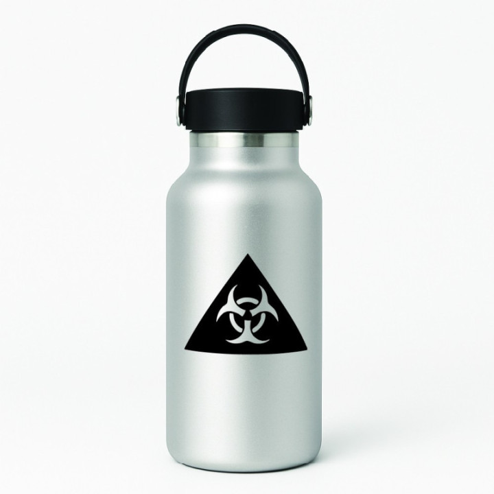 Biohazard Symbol Stickers – Warning Triangle Decals (2-Pack)