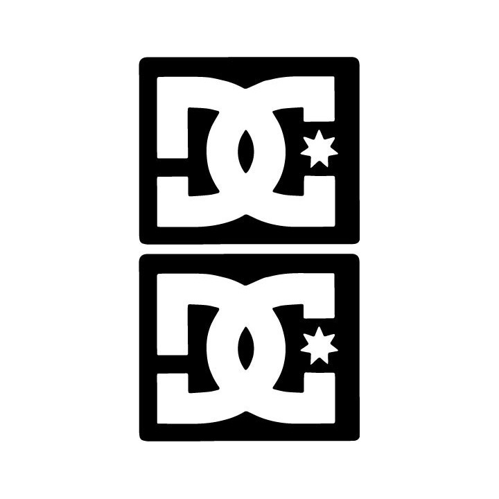 DC Shoes Logo Stickers – Skate Snowboard Decals (2-Pack)