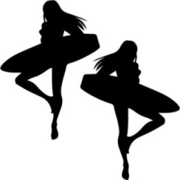 Buy Girl Surfing Sticker Vinyl Decal Online