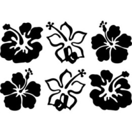 Buy Hibiscus Surfing Decal Sticker Online