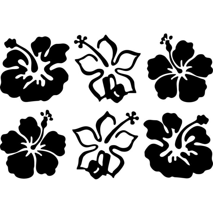 Buy Hibiscus Surfing Decal Sticker Online